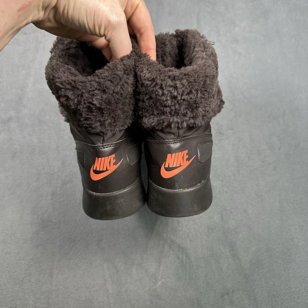 Nike Kaishi Winter High Sneaker Boots Women's 8 Brown Faux Fur Lined 807195-262
